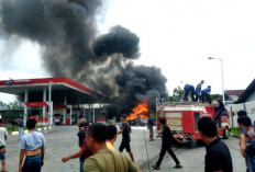 Mobil Pick Up Terbakar di SPBU Kutau, Kerugian Capai Rp 30 Juta