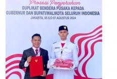 Pemkab Bengkulu Utara Terima Duplikat Bendera Merah Putih dari BPIP