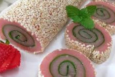 Manis Menggugah Selera, Resep Mocha Gulung Strawberry Wijen, Cocok Buat Ide Jualan Kekinian