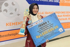 Mahasiswi UINFAS Bengkulu Raih Juara Pertama Lomba Pidato Pengutamaan Bahasa Negara Tingkat Perguruan Tinggi