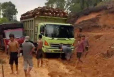 Hujan, Jalan Desa Nanti Agung-Padang Serunaian Tertutup Longsor