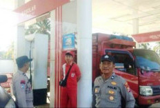 Personil Polsek Maje Patroli Dialogis Pengawasan di SPBU Air Numan Jaya