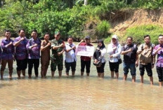 Normalisasi Sungai Melalui DD, Pemdes Ulak Tanding Gelar Titik Nol