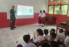 Satgas PAM Puter Enggano Berikan Edukasi Wawasan Kebangsaan Untuk Anak-Anak Pulau Terluar di SDN 054 BU